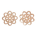 100 ROSE GOLD Flower Filigree Embellishments Findings, rose gold charms, 14x14mm, fil0061