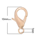 30 LIGHT ROSE GOLD Copper Lobster Clasps Findings, 10x6mm, fcl0179