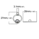 5 Antique Silver Toggle Clasps, fits 8mm Rhinestone, fcl0181