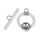5 Antique Silver Toggle Clasps, fits 8mm Rhinestone, fcl0181