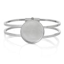3 Silver Tone Open Bangle Bracelets, Copper Based, fits about 7-5/8" wrist Small to Medium wrist, fits 25mm cabochon, fin0520