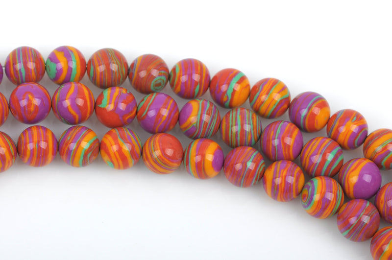 6mm Round RAINBOW Beads, Composite Stone, full strand, about 68 beads, gmx0041