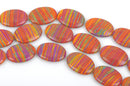 34x25mm OVAL RAINBOW Beads, Composite Stone, full strand, 11 beads, gmx0051