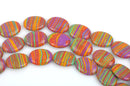 20x15mm OVAL RAINBOW Beads, Composite Stone, full strand, 20 beads, gmx0052