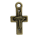 10 Bronze RUSTIC CROSS Charm Pendants, 7/8"  chb0424a