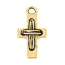 10 Gold RUSTIC CROSS Charm Pendants, 7/8"  chg0386a