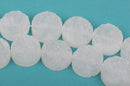 2 DRUZY Natural GEMSTONE Quartz Geode Cabochon Beads, Round, 20mm, about 3/4"  White Ice Crystal flatback with hole,  gdz0157
