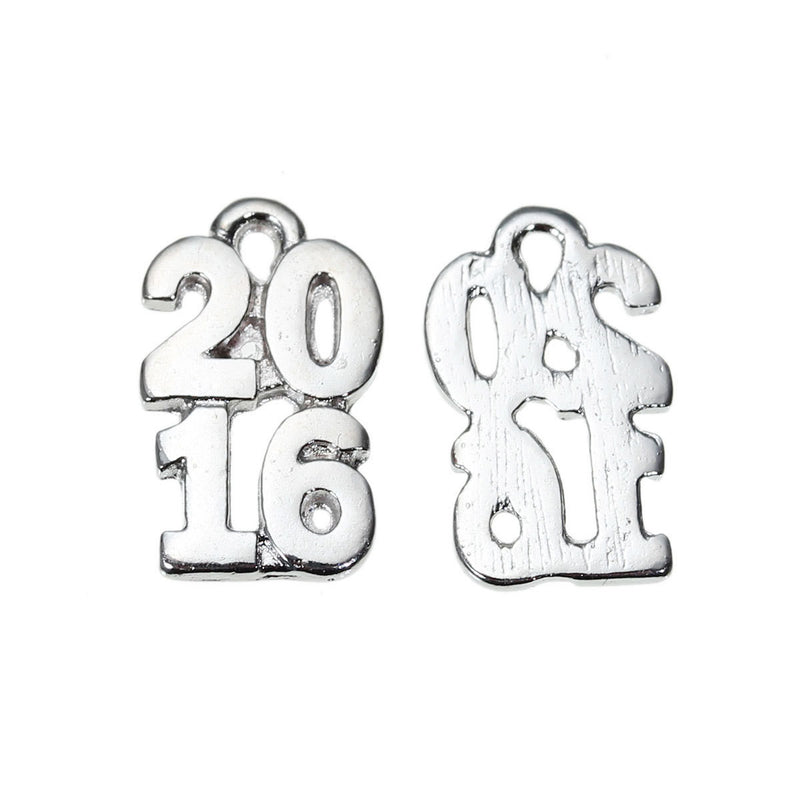 10 Silver 2016 Graduation Charm Pendants  chs2310