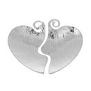 2 Sets Silver MOTHER and DAUGHTER Heart Charm Pendants, Green Rhinestones,  chs2314