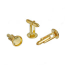 10 pcs (5 pair) GOLD PLATED CUFFLINKS Cuff Links with 10mm Bezel Tray, fits 10mm cabochons, fin0522