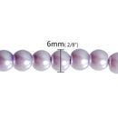 6mm LAVENDER PURPLE Round Glass Pearl Beads, double strand, about 160 beads,  bgl1371