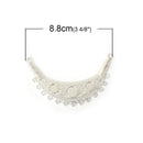 5 LARGE Silver Plated Metal CRESCENT Bib Pendants, 3-1/2" across fits 10mm and 8mm round cabochons, chs2322