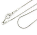 5 Silver Tone Copper Snake Chain Necklace with Lobster Claw Clasp for Jewelry Making, 24" long fch0383