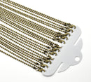 12 Bronze BALL CHAIN Necklaces, lobster clasp, 30" long 2.4mm, FCH0389