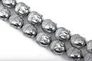 10 SILVER HEMATITE BUDDHA Beads, Titanium Coated Hematite Gemstone Beads, 10x8mm,  ghe0110