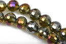 10mm Faceted AB Silver Rainbow Glass Crystal Beads, 25 beads, bgl1405
