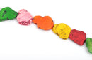 Mixed Colors HOWLITE Slab Shape Gemstone Beads, magnesite, about 1-1/2" to 1-3/4" full strand, about 10-11 beads, how0467