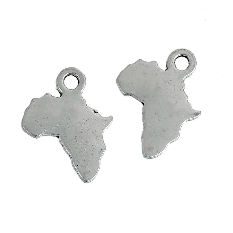 10 AFRICA Charms, Africa Pendants, 12x10mm, chs2420