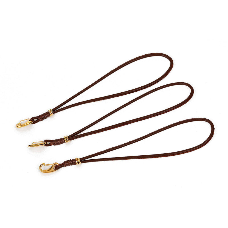 2 CHOCOLATE BROWN Leather Bracelet Cord Blanks, Polyurethane Leather, gold trim, 19.5cm long, 7.5" long cor0098