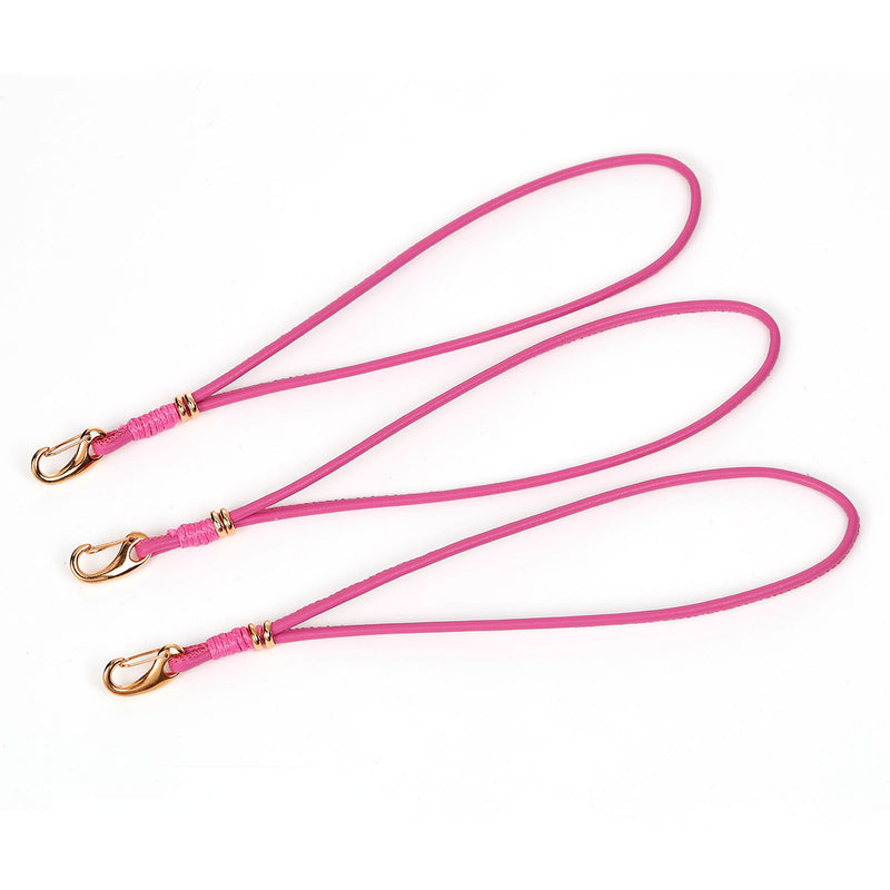 2 HOT PINK Leather Bracelet Cord Blanks, Polyurethane Leather, gold trim, 19.5cm long, 7.5" long cor0100