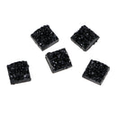 50 Resin BLACK Glitter Druzy Square Cabochons, faux druzy, 12mm, cab0444b