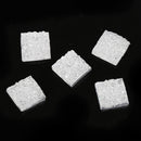50 Resin SILVER Glitter Druzy Square Cabochons, faux druzy, 12mm, cab0446b
