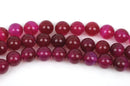 4mm FUCHSIA AGATE Round Beads, Hot Pink Agate Gemstone Beads, full strand, about 98 beads, gag0258