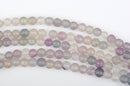 4mm Round FLUORITE Beads, natural gemstones, purple, green, tan, full strand, about 95 beads, gfl0006