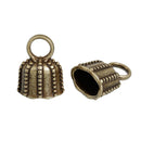 10 Bronze End Caps for Kumihimo Jewelry, Leather Cord End Connectors, Bails, Bead Caps, Fits 10mm x 6mm cord, fin0562