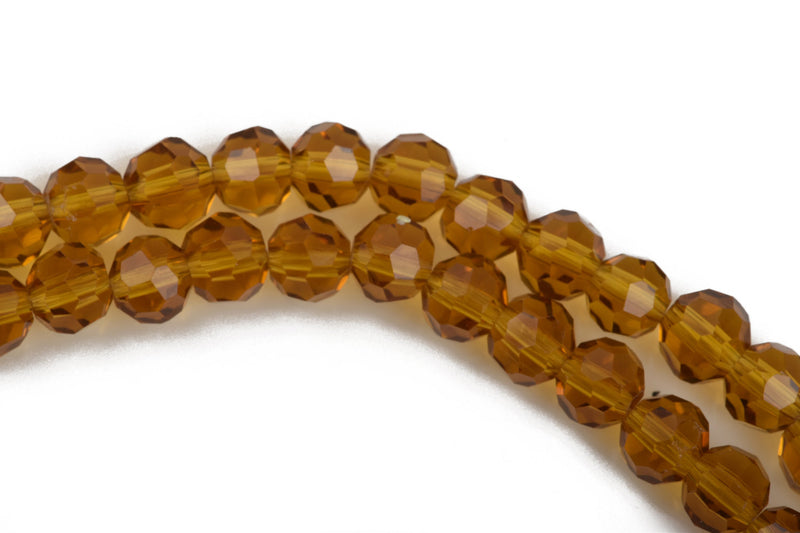 6mm Round Crystal Beads, Faceted TOPAZ Glass Crystal Beads, 72 beads, bgl1413a