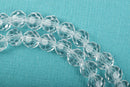 6mm Round Crystal Beads, Faceted CLEAR Glass Crystal Beads, 100 beads, bgl1417
