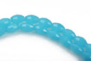 6mm Oval Rice Crystal Beads, Faceted BLUE OPAL Glass Crystal Beads, 72 beads, bgl1419