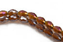 6mm Oval Rice Crystal Beads, Faceted TOPAZ AB Glass Crystal Beads, 72 beads, bgl1434