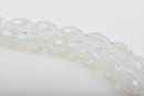 6mm Oval Rice Crystal Beads, Faceted Translucent WHITE OPAL Glass Crystal Beads, 72 beads, bgl1429