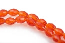 6mm Oval Rice Crystal Beads, Faceted ORANGE RED Transparent Glass Crystal Beads, 72 beads, bgl1431