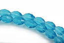 6mm Oval Rice Crystal Beads, Faceted AQUAMARINE BLUE Transparent Glass Crystal Beads, 72 beads, bgl1426
