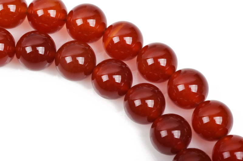 8mm HARVEST RED JADE Beads, Rust Red Jade Beads, Round Gemstone Beads, Smooth, full strand, 48 beads per strand, gjd0184