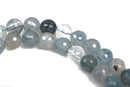 10mm BLUE RUTILATED QUARTZ Round Gemstone Beads, Faceted Round Natural (not dyed) Quartz Beads, 39 beads, gqz0094