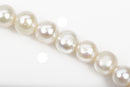 8mm to 9mm Round Potato Shape White Cultured Freshwater Pearls Beads, full strand, about 50 beads, gpe0042