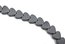 6mm Gunmetal HEART Hematite Gemstone Beads, about 80 beads, ghe0115
