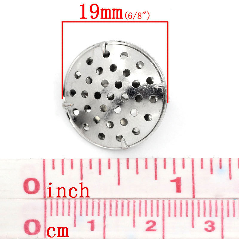 10 Silver Brooch Pin Findings, Metal Lapel Pins, brooch pins, 19mm round, bezel tray, fin0564