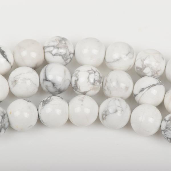 8mm WHITE NATURAL HOWLITE Round Gemstone Beads, full strand, about 47 beads, how0544