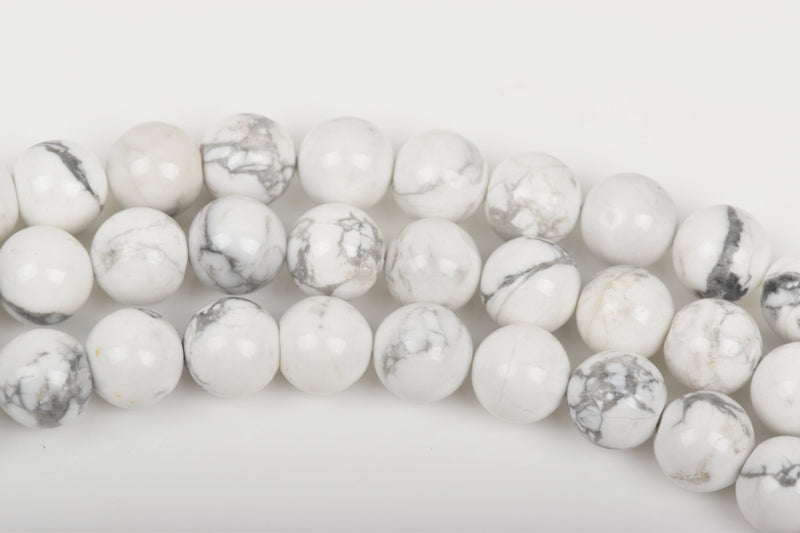 10mm WHITE NATURAL HOWLITE Round Gemstone Beads, full strand, about 40 beads, how0543