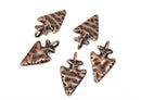 5 ARROWHEAD Charm Pendants, hammered copper metal, reversible arrow head, 26x15mm, chc0048
