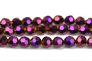 8mm Faceted METALLIC PURPLE GOLD Round Glass Crystal Beads, 50 beads, bgl1443