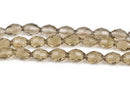 8mm Oval Rice Crystal Beads, Faceted SMOKE Transparent Glass Crystal Beads, 72 beads, bgl1450