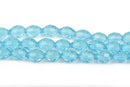 8mm Oval Rice Crystal Beads, Faceted AQUAMARINE BLUE Transparent Glass Crystal Beads, 72 beads, bgl1449