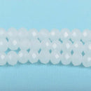 6mm Rondelle Crystal Beads, Faceted SNOWFLAKE WHITE Opaque Glass Crystal Beads, 100 beads, bgl1497
