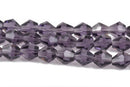 6mm AMETHYST PURPLE Bicone Glass Crystal Beads, Transparent Faceted Beads, 50 beads, bgl1495