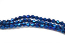 4mm METALLIC BLUE Bicone Glass Crystal Beads, Opaque Faceted Beads, about 120 beads, bgl1483